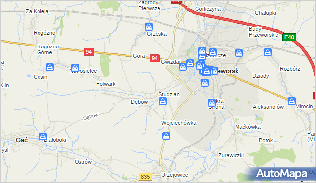 mapa Studzian, Studzian na mapie Targeo