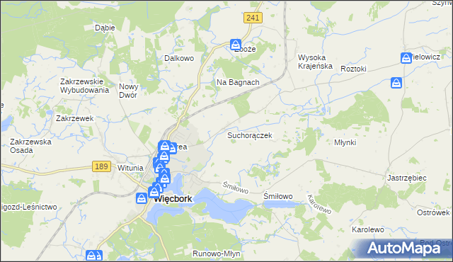 mapa Suchorączek, Suchorączek na mapie Targeo