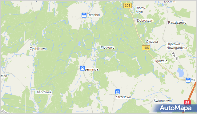 mapa Suchy Las gmina Nowogard, Suchy Las gmina Nowogard na mapie Targeo