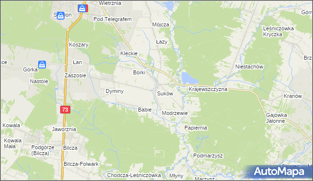 mapa Suków gmina Daleszyce, Suków gmina Daleszyce na mapie Targeo