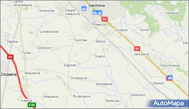 mapa Sulęcin gmina Siechnice, Sulęcin gmina Siechnice na mapie Targeo