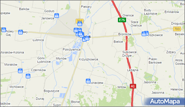 mapa Sułkowice Pierwsze, Sułkowice Pierwsze na mapie Targeo