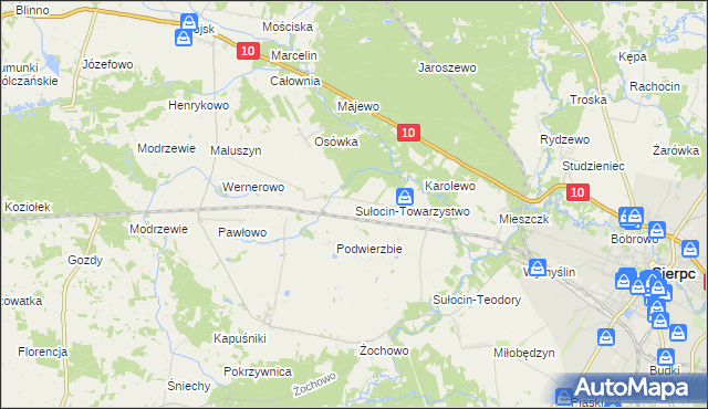 mapa Sułocin-Towarzystwo, Sułocin-Towarzystwo na mapie Targeo