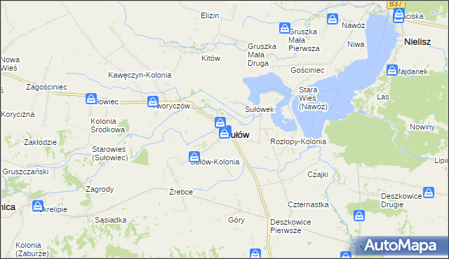 mapa Sułów powiat zamojski, Sułów powiat zamojski na mapie Targeo