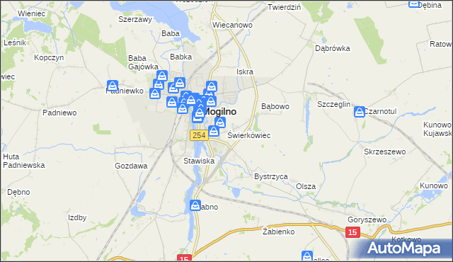 mapa Świerkówiec, Świerkówiec na mapie Targeo