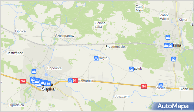 mapa Święte gmina Środa Śląska, Święte gmina Środa Śląska na mapie Targeo