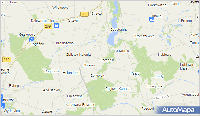mapa Szczecin gmina Chodecz, Szczecin gmina Chodecz na mapie Targeo