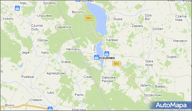 mapa Szczutowo powiat sierpecki, Szczutowo powiat sierpecki na mapie Targeo