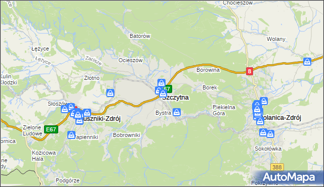 mapa Szczytna powiat kłodzki, Szczytna powiat kłodzki na mapie Targeo