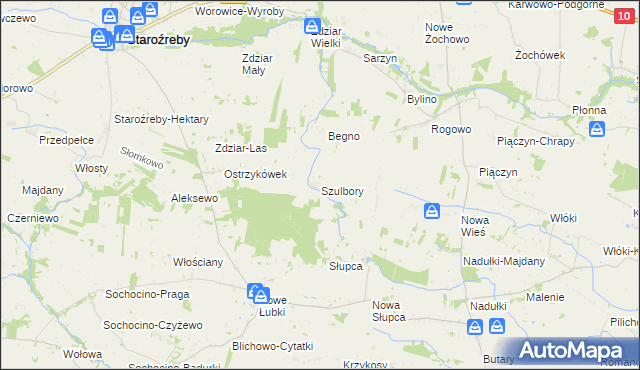 mapa Szulbory, Szulbory na mapie Targeo