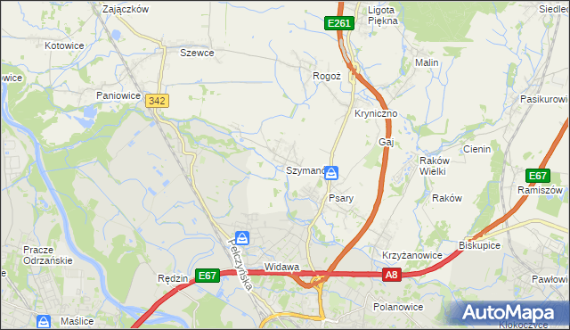 mapa Szymanów gmina Wisznia Mała, Szymanów gmina Wisznia Mała na mapie Targeo