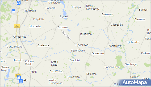 mapa Szymkowo, Szymkowo na mapie Targeo