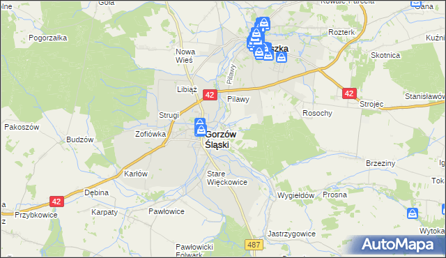 mapa Szyszków gmina Praszka, Szyszków gmina Praszka na mapie Targeo