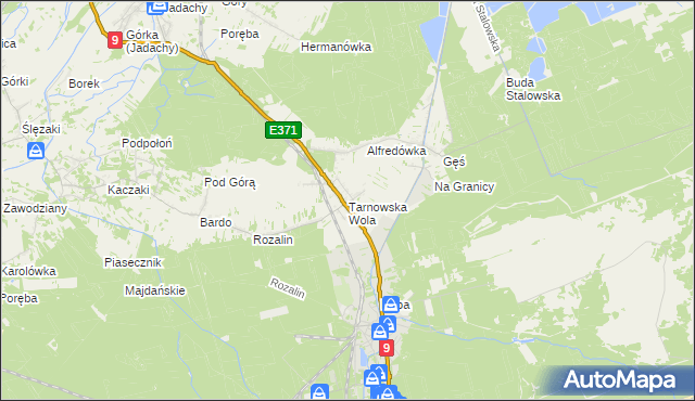 mapa Tarnowska Wola gmina Nowa Dęba, Tarnowska Wola gmina Nowa Dęba na mapie Targeo