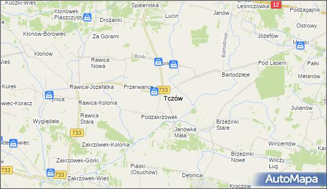 mapa Tczów, Tczów na mapie Targeo