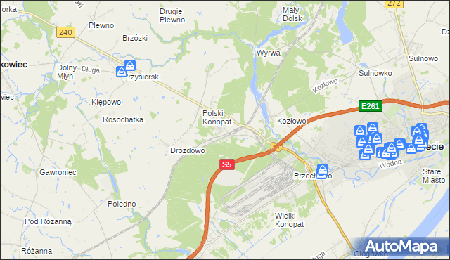 mapa Terespol Pomorski, Terespol Pomorski na mapie Targeo