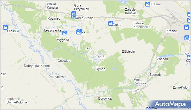 mapa Toruń gmina Rejowiec Fabryczny, Toruń gmina Rejowiec Fabryczny na mapie Targeo