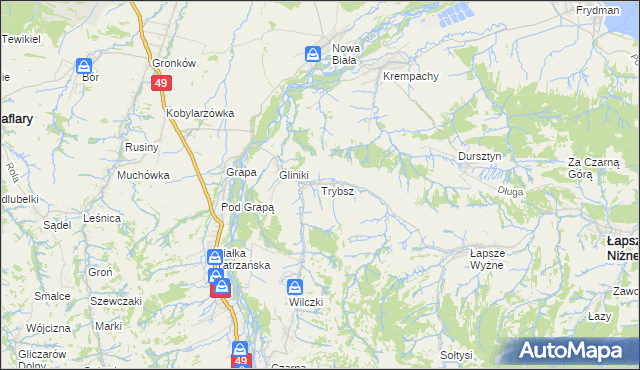 mapa Trybsz, Trybsz na mapie Targeo