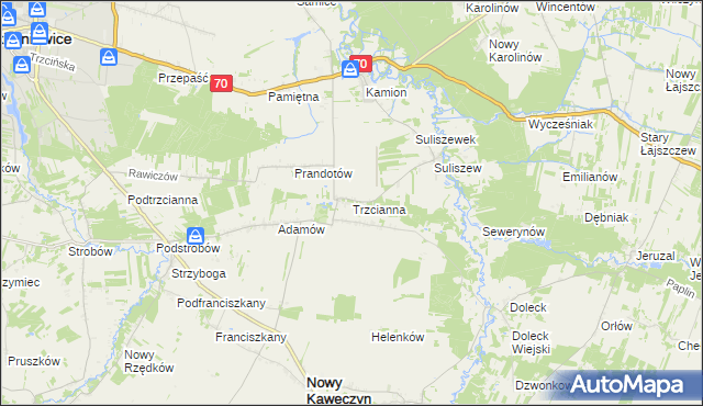 mapa Trzcianna, Trzcianna na mapie Targeo