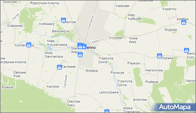 mapa Trzemcha Dolna, Trzemcha Dolna na mapie Targeo