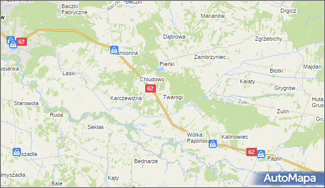 mapa Twarogi gmina Łochów, Twarogi gmina Łochów na mapie Targeo