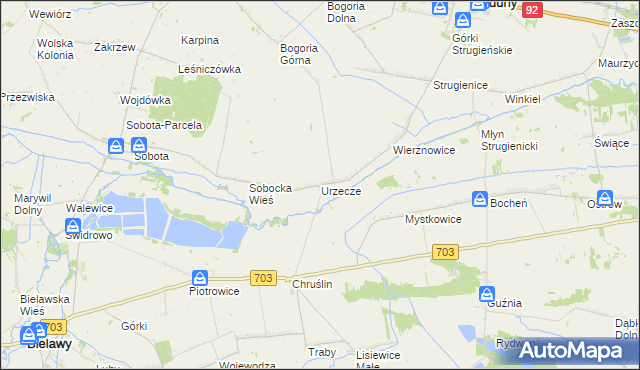 mapa Urzecze gmina Zduny, Urzecze gmina Zduny na mapie Targeo