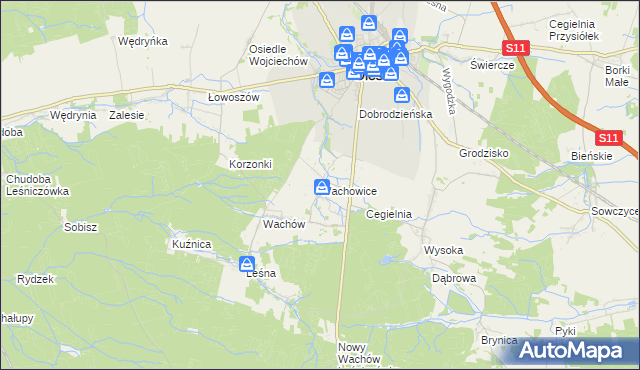mapa Wachowice, Wachowice na mapie Targeo