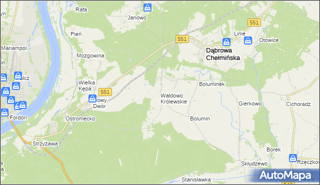 mapa Wałdowo Królewskie, Wałdowo Królewskie na mapie Targeo