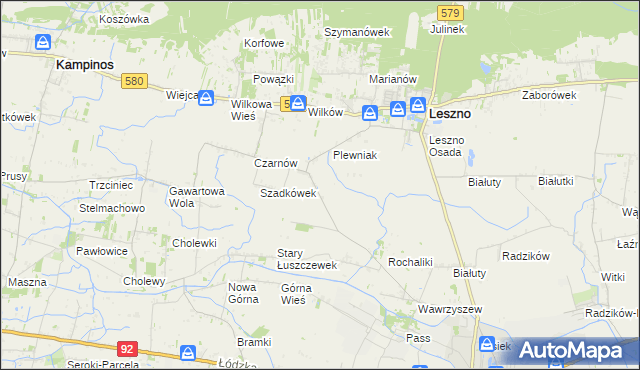 mapa Walentów gmina Leszno, Walentów gmina Leszno na mapie Targeo