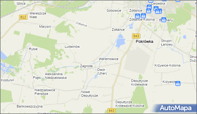 mapa Weremowice, Weremowice na mapie Targeo