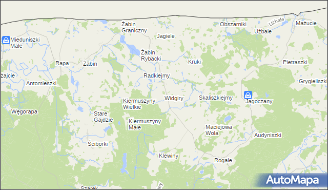 mapa Widgiry, Widgiry na mapie Targeo