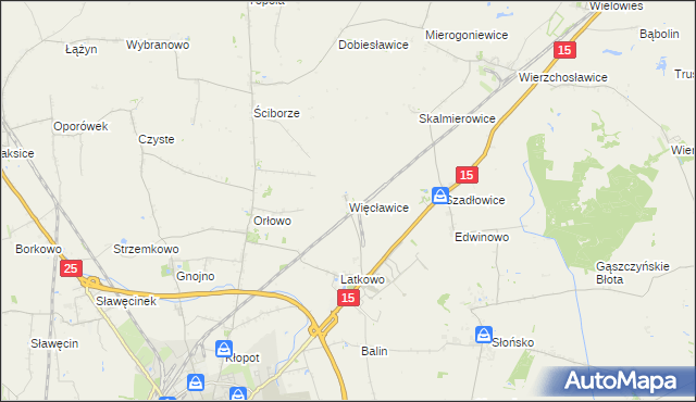 mapa Więcławice gmina Gniewkowo, Więcławice gmina Gniewkowo na mapie Targeo