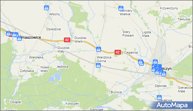 mapa Wierzbica Górna, Wierzbica Górna na mapie Targeo