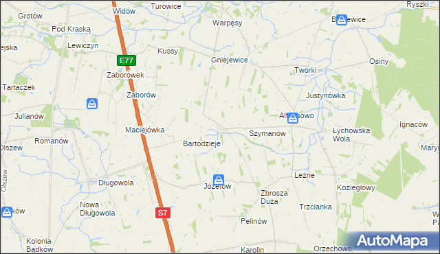mapa Wierzchowina gmina Jasieniec, Wierzchowina gmina Jasieniec na mapie Targeo