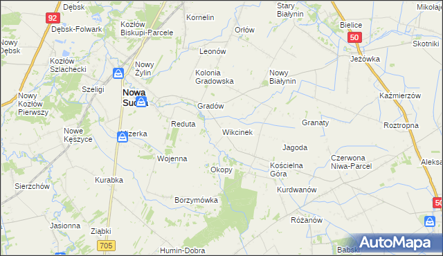 mapa Wikcinek, Wikcinek na mapie Targeo