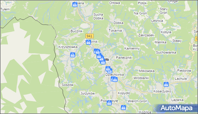mapa Wisła, Wisła na mapie Targeo