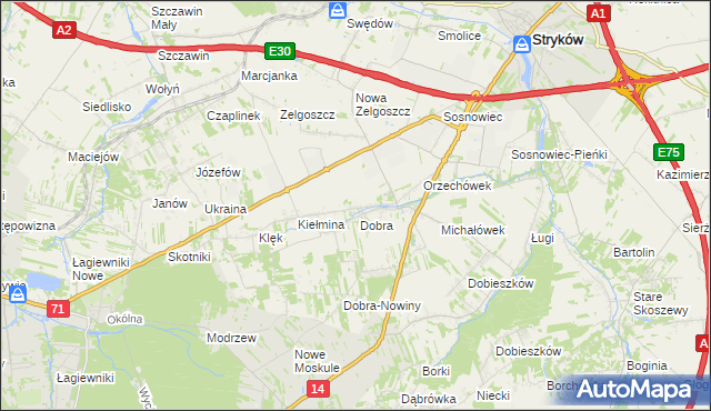 mapa Witanówek, Witanówek na mapie Targeo