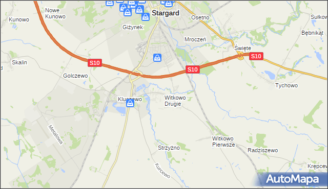 mapa Witkowo Drugie, Witkowo Drugie na mapie Targeo