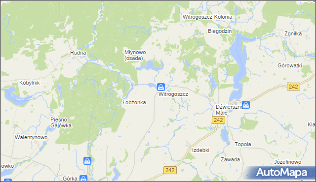 mapa Witrogoszcz, Witrogoszcz na mapie Targeo