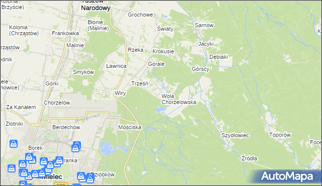 mapa Wola Chorzelowska, Wola Chorzelowska na mapie Targeo