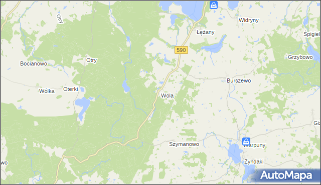 mapa Wola gmina Reszel, Wola gmina Reszel na mapie Targeo