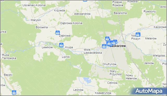 mapa Wola Łaskarzewska, Wola Łaskarzewska na mapie Targeo