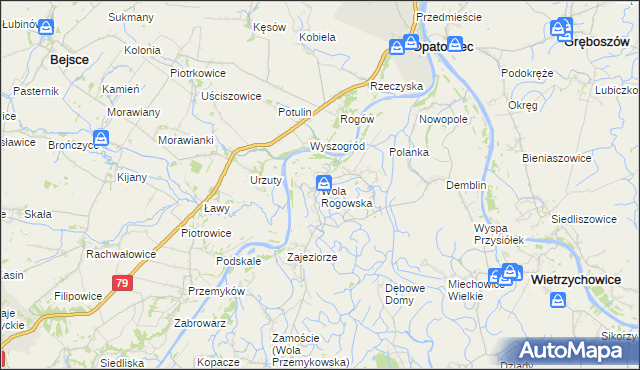 mapa Wola Rogowska, Wola Rogowska na mapie Targeo