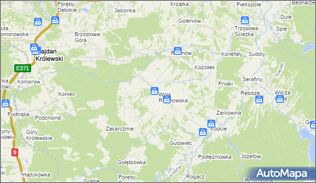 mapa Wola Rusinowska, Wola Rusinowska na mapie Targeo