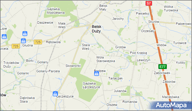 mapa Wola Starowiejska, Wola Starowiejska na mapie Targeo
