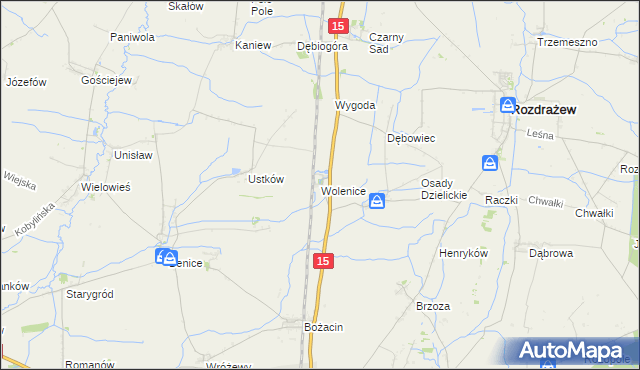 mapa Wolenice, Wolenice na mapie Targeo