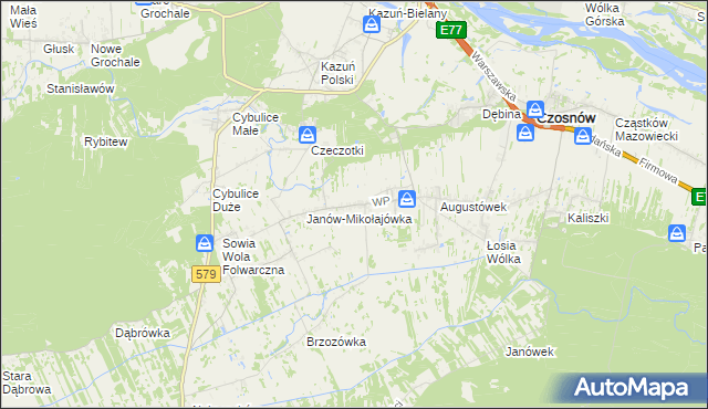 mapa Wólka Czosnowska, Wólka Czosnowska na mapie Targeo
