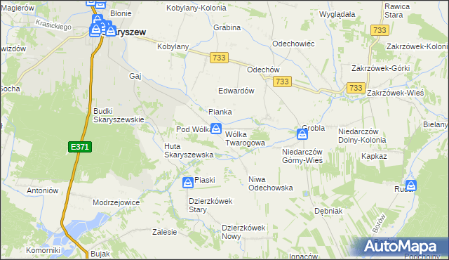 mapa Wólka Twarogowa, Wólka Twarogowa na mapie Targeo