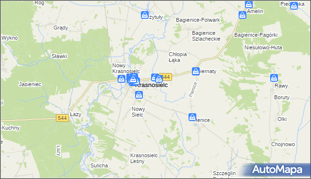 mapa Wymysły gmina Krasnosielc, Wymysły gmina Krasnosielc na mapie Targeo