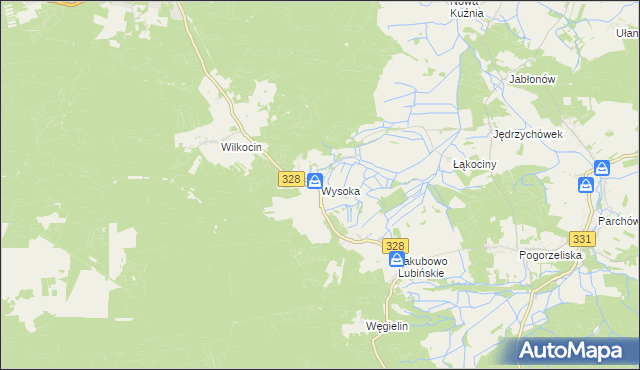 mapa Wysoka gmina Przemków, Wysoka gmina Przemków na mapie Targeo